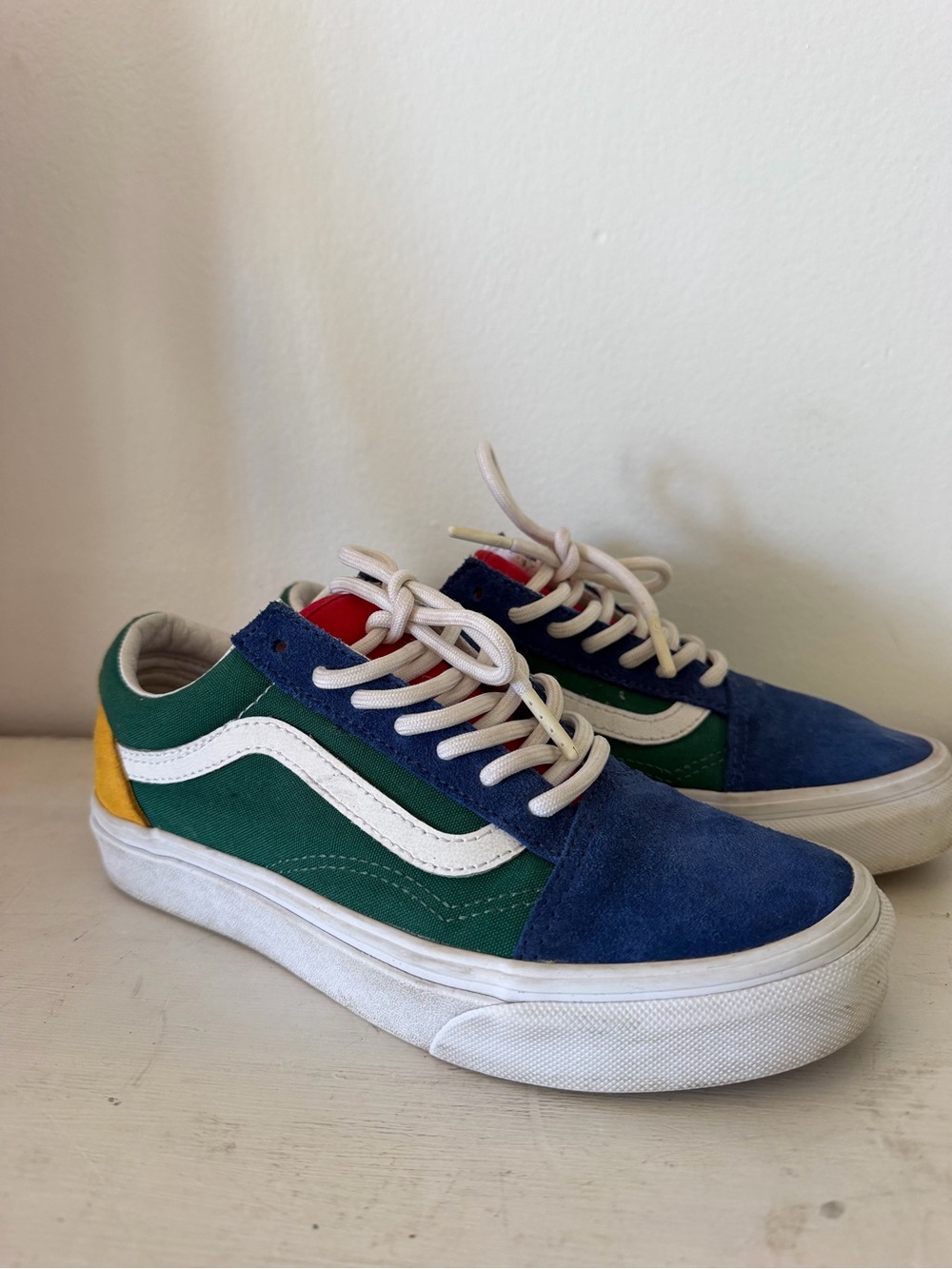 Vans Kids Low-Top Sneakers in Blue, Green & Yellow